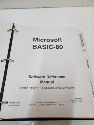 Heath Zenith BASIC-80(CP/M) Manual Binder 1981