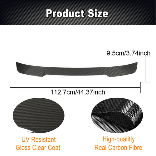 For Ford Mustang Dark Horse 2024UP Real Carbon Fiber Rear Roof Spoiler Top Wing - Picture 6 of 11