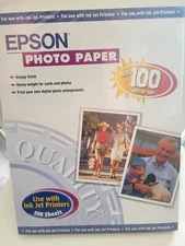 Epson Glossy Finish Photo Paper 8,5” X11”  Ink Jet Printer #41864 100 Sheets NEW