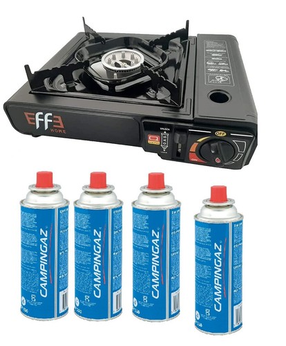 Fornello Da Campeggio Eurocatch - A Gas, 2500W, Include 20 Bombolette, Ideale Per Viaggi
