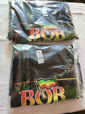 TWO NEW BOB MARLEY   THE LEGEND BLACK TEE SHIRTS SIZES LG AND XL