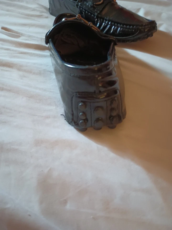 Gucci Black Patent LeatherSilver Horse Bit Shoes Loafers Mens Size 9 1/2  - Image 4 of 4