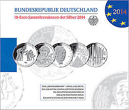 Niemcy 2014 10€ srebrny zestaw - Zdjęcie 1 z 1