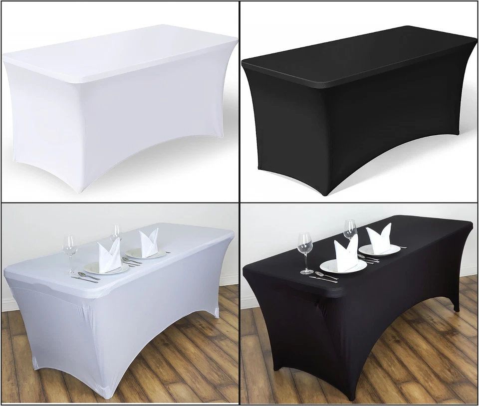 6FT Rectangular Stretch Tight Fit Folding Table Cover Trestle Table cloth - 1.8m - Image 2 of 2