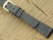 NOS Stylecraft Vintage 12mm Lizard Grain Unused Watch Band with Gold Tone Buckle