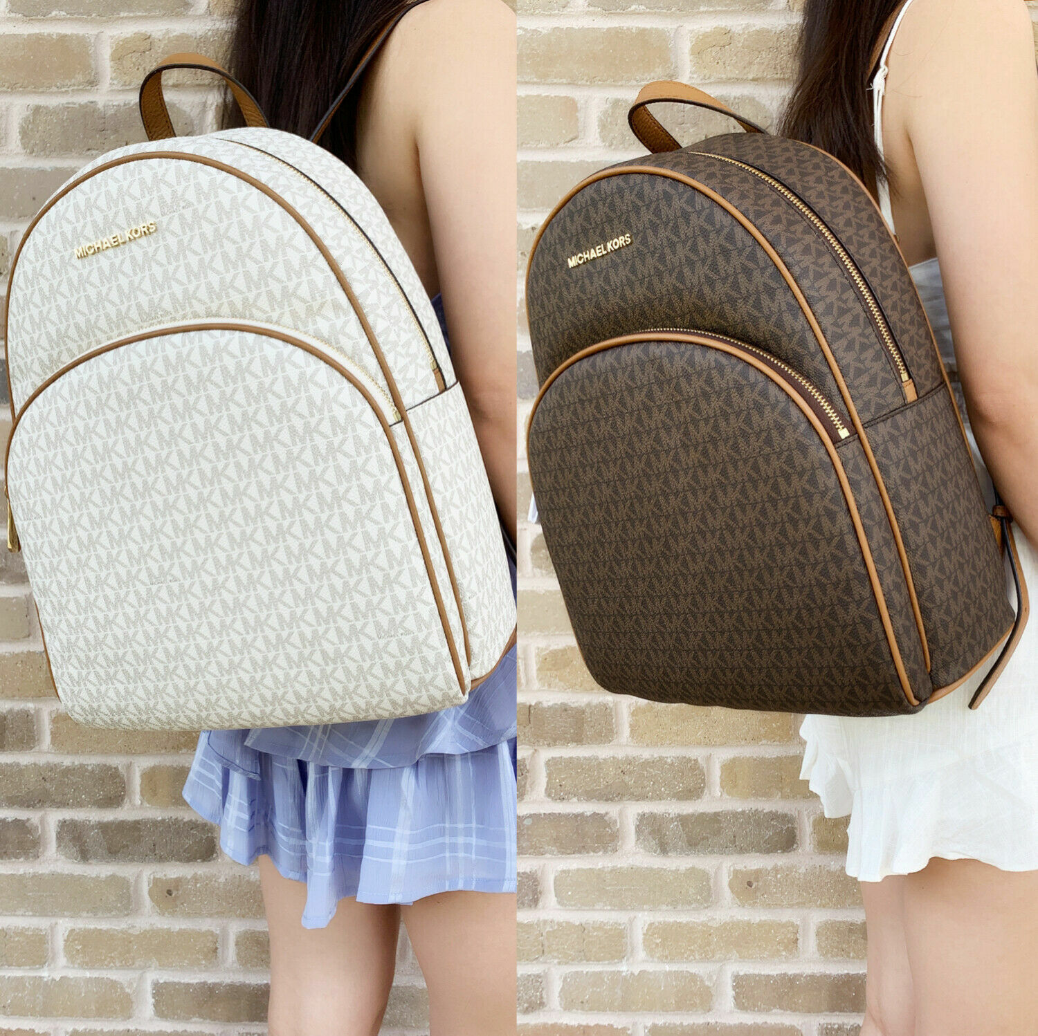 michael kors abbey large backpack black mk signature pvc leather