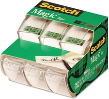 Scotch Magic Tape in Handheld Dispenser 3/4" x 300" 1" Core Clear 3/Pack 3105