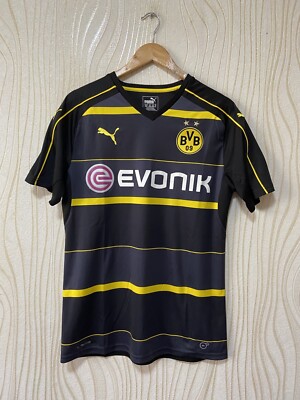 BORUSSIA DORTMUND 2016 2017 AWAY FOOTBALL SHIRT SOCCER JERSEY PUMA sz M MEN