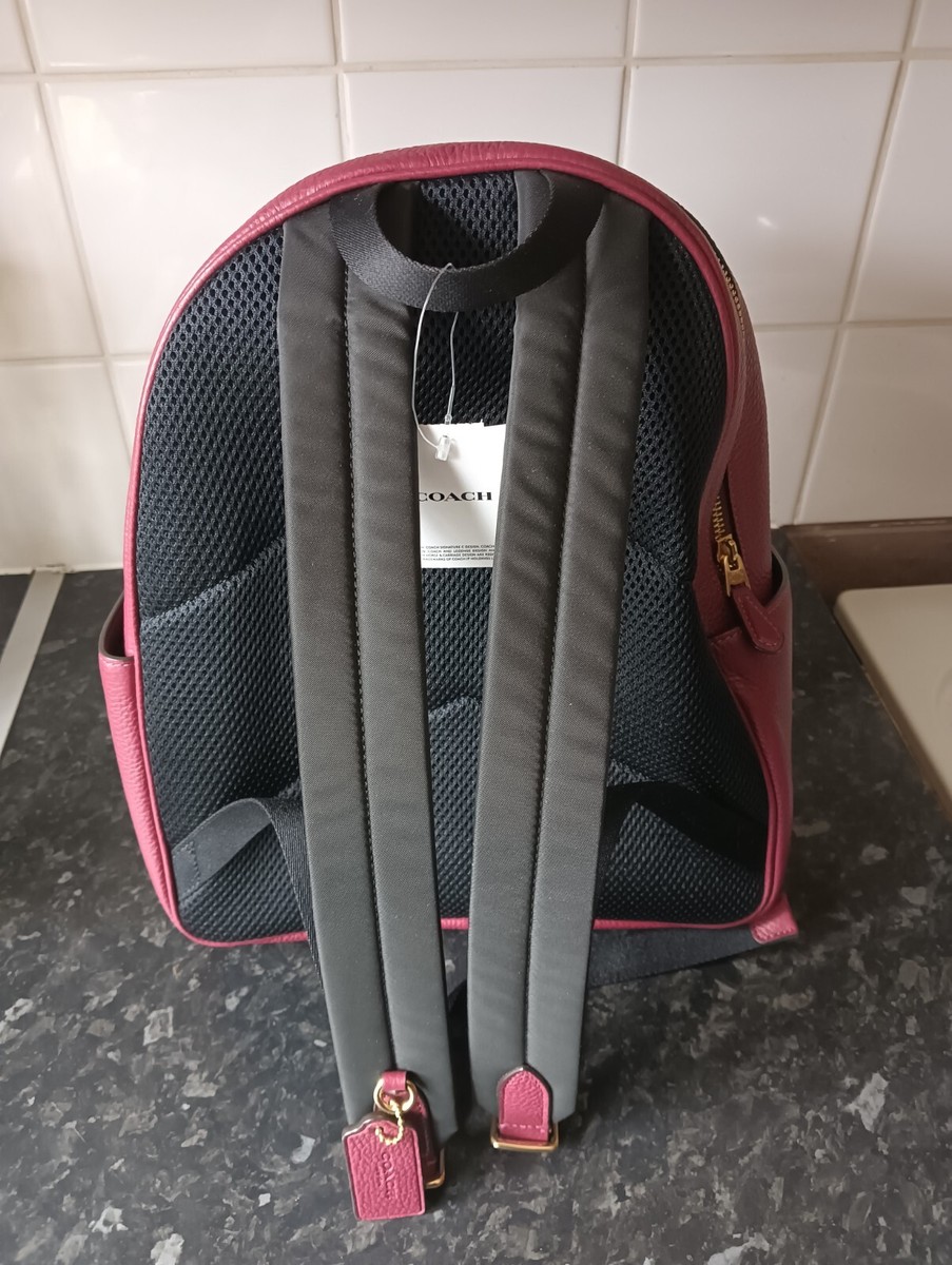 Coach Court Backpack - Black Cherry Pebble Leather - Style 5666 ~NWT~ Coach | Bags | Nwt Coach 5666 Court Backpack In Pebble  main image 4