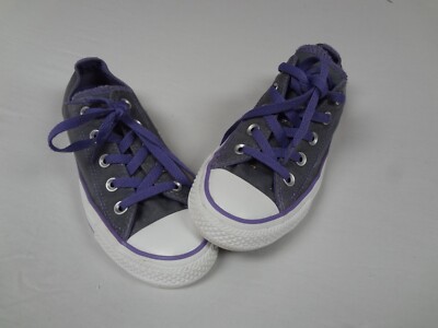 Converse All Stars Women Low Top Athletic Shoes PURPLE GRAY SIZE 6 FLIP TONGUE