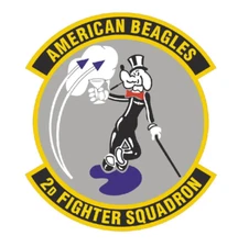3" 2ND FIGHTER SQUADRON AMERICAN BEAGLES MILITARY STICKER DECAL USA MADE
