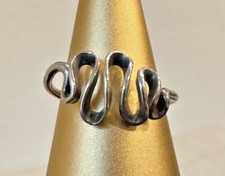 Sterling Silver 925 Squiggle Eternity Band Ring Size 9