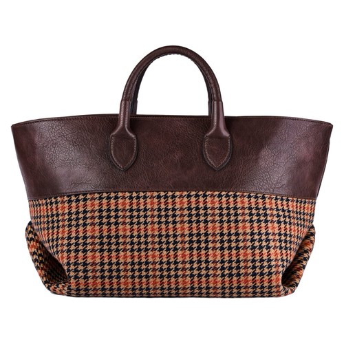 New VIAMAILBAG Marlene Check (G01) Brown Hobo Handbag Brown