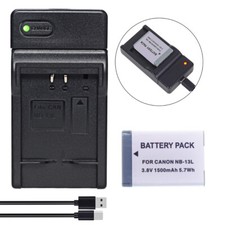 NB-13L Battery and Charger for Canon PowerShot SG5X G7X Mark III   G1 X Mark III