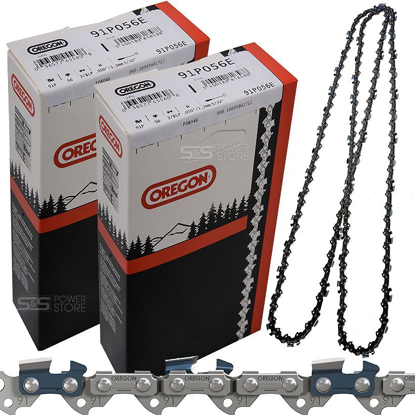 2 Stück OREGON Sägekette 91P056E 3/8" 56TG 1,3 mm 40 cm Dolmar Husqvarna Solo