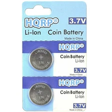 2-Pack LIR2032 3.7V Lithium-Ion Rechargeable Coin Cell Battery LIR-2032 LIR2O32
