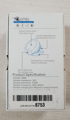 Touch Two C5 True Wireless Bluetooth Earbuds Stereo Headset