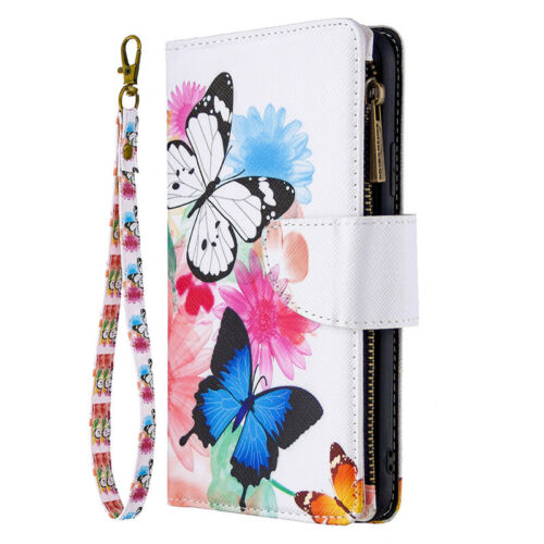For iPhone 16E SE 2025 Cute Pattern Zipper Leather Flip Wallet Card Case Cover - Picture 14 of 44