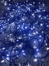 Christmas/Holiday Lights White w/ Dark Green Cord Includes CZJUTAI LED control