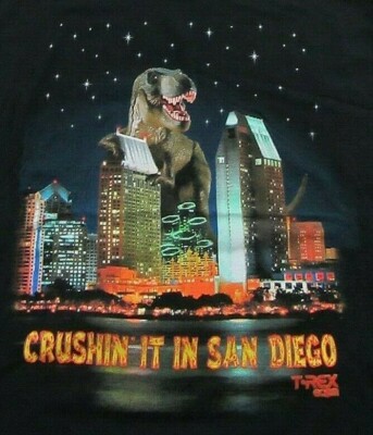 T REX e.com Internet Online Selling Technology San Diego T Shirt Size L (NEW)