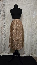 Vintage 60s 70s Brocade Lame Golden Bronze Matalic Homemade Long Skirt