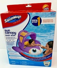 SwimWays 50 UPF Sun Canopy Inflatable Baby Boat 9-24 Mos 11871