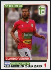 Tarjeta deportiva de fútbol Panini Claudio Verino Sportivo Belgrano argentino #633