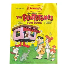 Vintage 1989 Denny's THE FLINTSTONES FUN BOOK Unused Comic Puzzles Games Vol.10