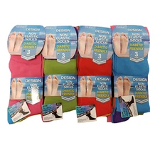 12 Pairs Mens Non Elastic Socks Diabetic Swollen Ankles Loose Soft Top Size 6-11