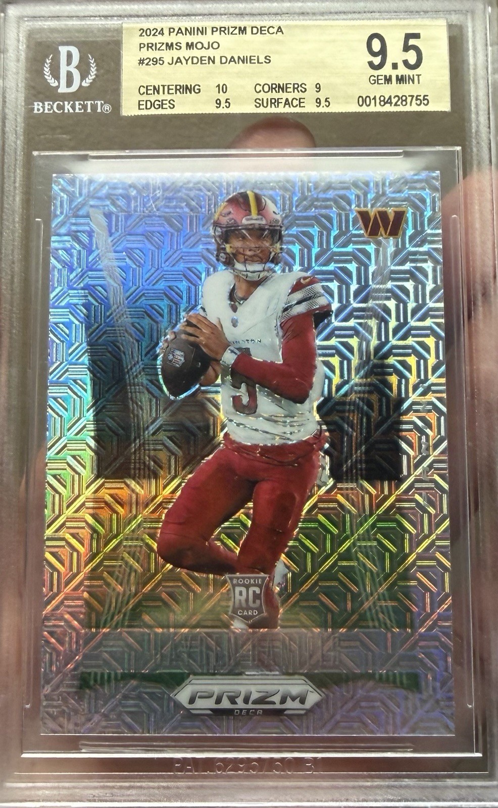 2024 Panini Prizm Deca - Jayden Daniels #295 Mojo Prizm /30 (RC)