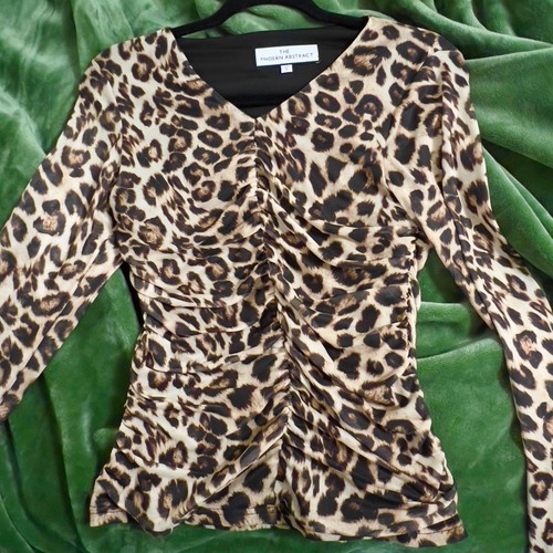 Cheetah Print Mesh Women's Top Size S Great Condition