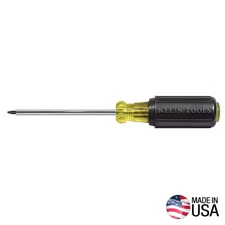 #2 Square-Recess Tip Screwdriver with 8 In. round Shank- Cushion Grip Handle