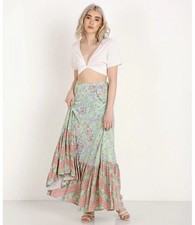 Spell & the Gypsy Collective City Lights Maxi Skirt Sage Size Large
