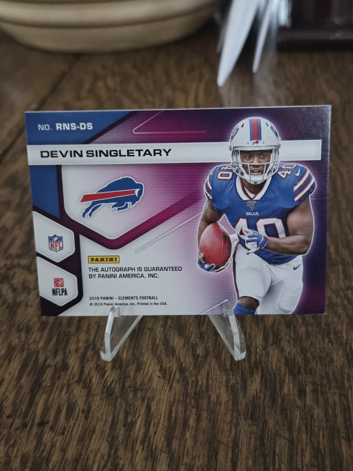 2019 Elements Rookie Neon Signs Devin Singletary Rc AUTO 48/50 Bills Giants - Image 4 of 4