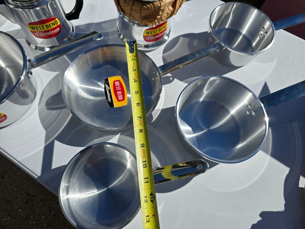 NOS! 13 Piece Vintage West Bend Aluminum Cookware Set With