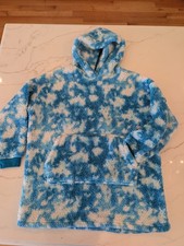 Cat  Jack Sleepwear Fleece Pullover Hoodie/Robe/Loungewear Blue Tie Dye M