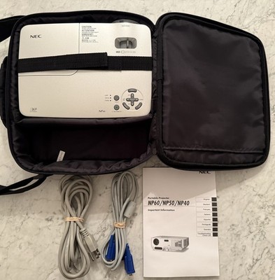 NEC NP40 DLP Portable Video Computer Movie Projector With Manual And Bag