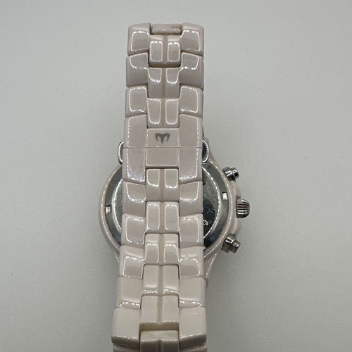 TECHNOMARINE LADIES WATCH CHRONOGRAPH PINK CERAMIC DIAMOND BEZEL SWISS MADE 33mm - Picture 5 of 11