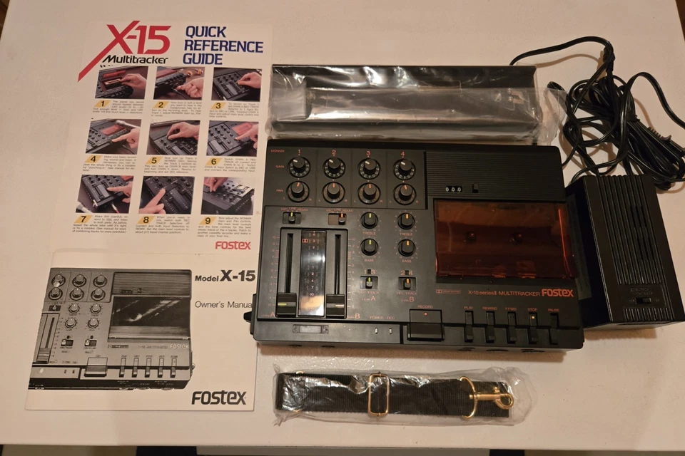 Fostex X-15 Multi 4 Tracker Analog Cassette Tape Recorder (funktionstüchtig)