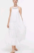 J.Crew Tiered Halter Midi Dress With Embroidery Size Medium