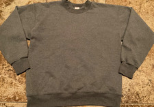 HANES ULTIMATE COTTON CREW FLEECE SWEATSHIRT  MENS M  HEATHER GREY DISTRESSED
