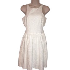 NWT Zara Trafaluc White Brocade Cutout Sleeveless Dress-Medium