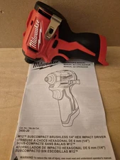 New Milwaukee 3450-20 M12 12v 1/4" Hex Subcompact Brushless Hex Impact Driver