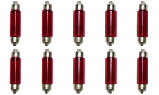 Box Of 10 Bulbs E211-2r Red Automotive Festoon Lightbulb 12.8v 12.4w