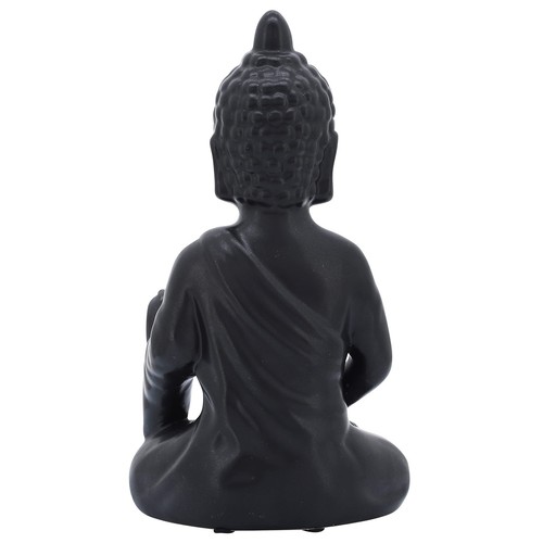 10" Ceramic Buddha Sculpture - Contemporary Black Seated Buddha Statue - Deco... - Imagen 4 de 5
