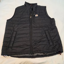 Carhartt Gilliam Vest Mens XL Tall Black Excellent Quilted Puffer 102286-001