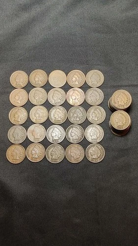 Full Roll of 50 Indian Head Cents Penny Circulated Exact Coins Shown    Z080