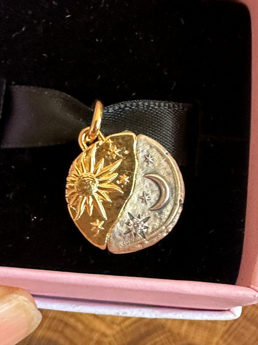 BN Pandora Sun and Moon Medallion Charm Sterling silver,14k gold