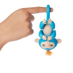 Fingerlings - Interactive Baby Monkey- Boris Blue with Orange Hair By WowWee