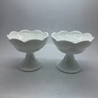 Vintage Indiana Colony Harvest Grape Milk Glass Candle Holders Set of 2